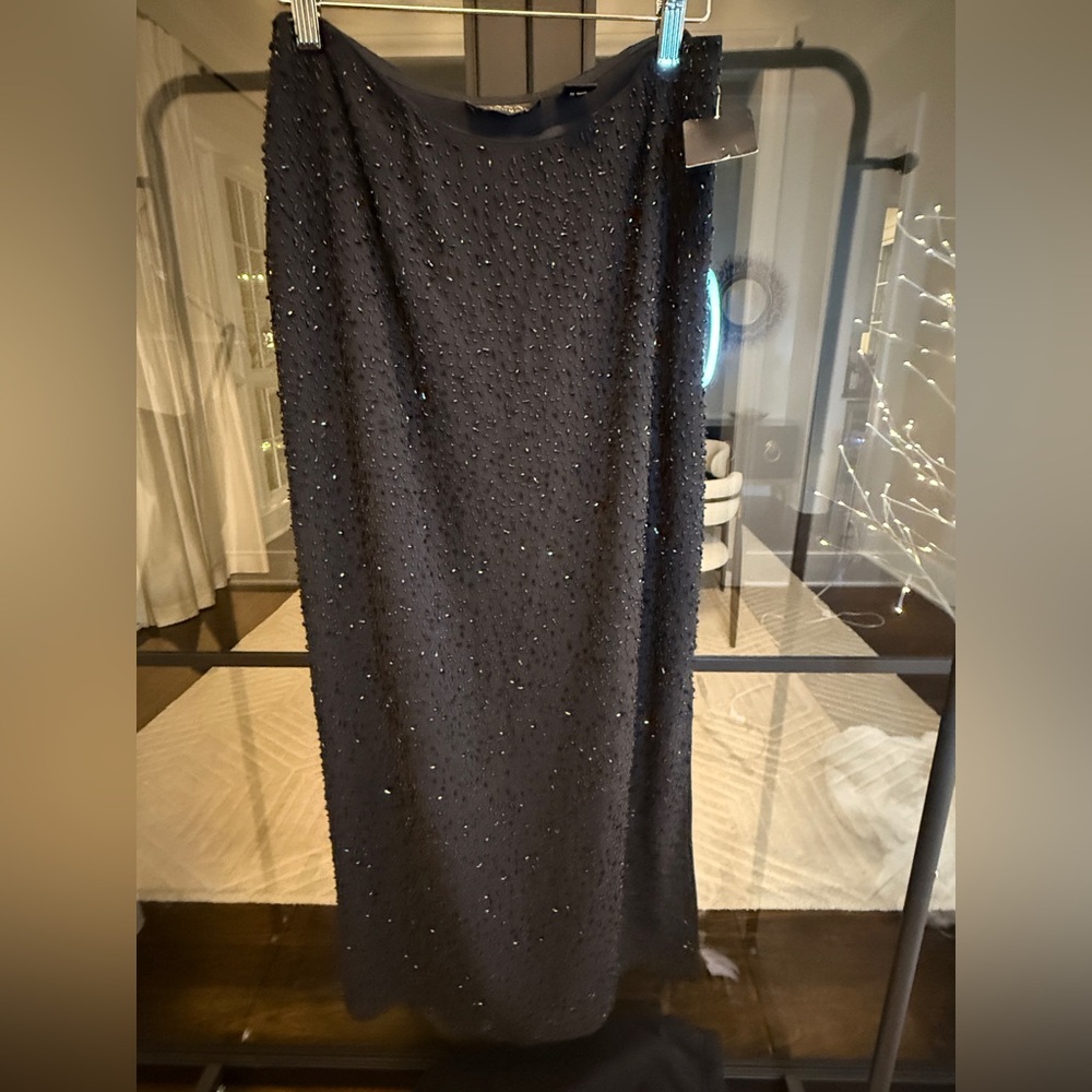 Dana Buchman Black beaded Pencil Skirt